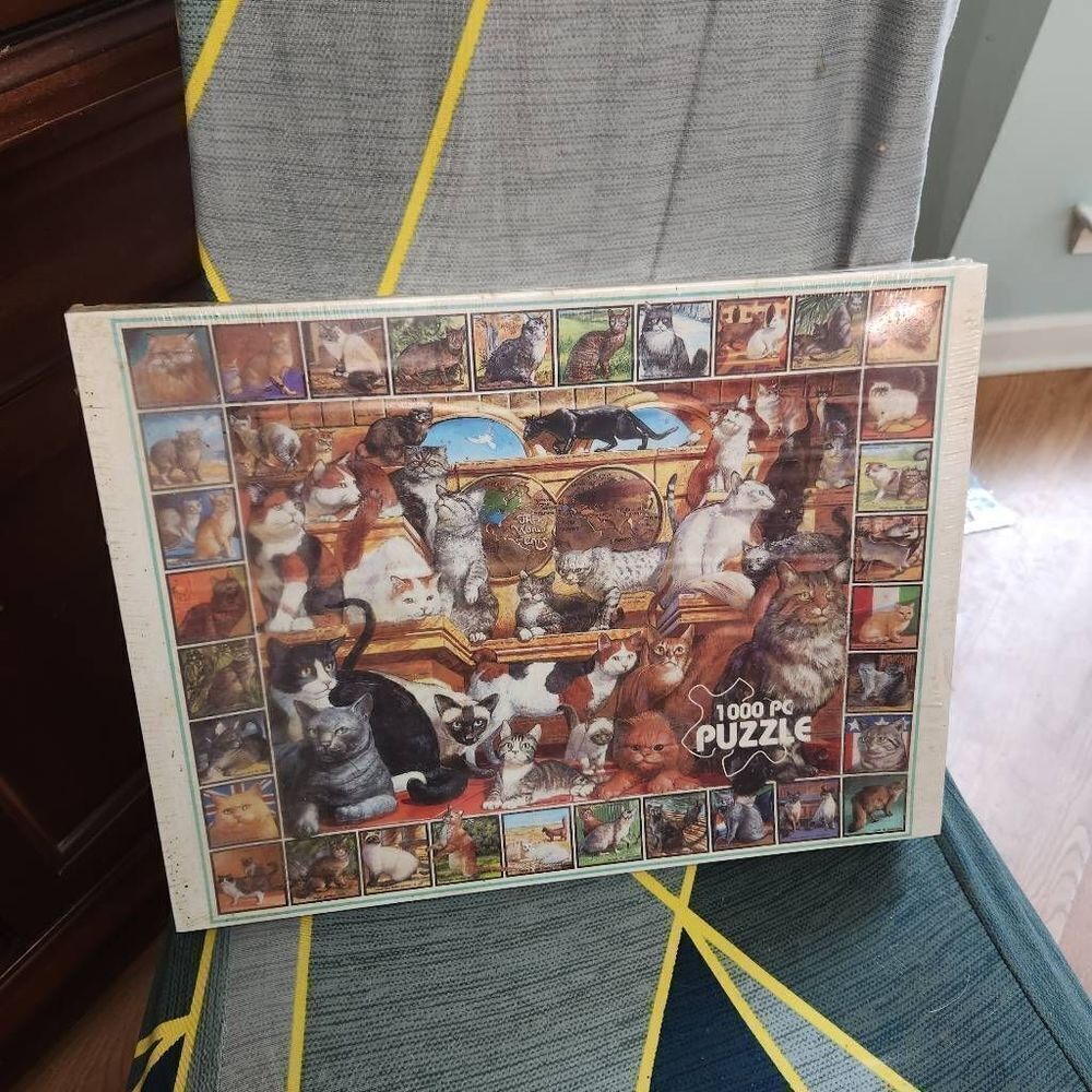 White Mountain Puzzles Cat Puzzle Vintage 1998 24x30 Unopened 1000 Pieces